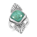 Artisan Crafted Premium Royston Turquoise Solitaire Ring in Sterling Silver (Size 10.0) 5.80 ctw - Sticky add to cart bar