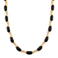 Black Obsidian Molto Kiss Necklace (18-20 Inches) in Goldtone 250.00 ctw