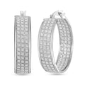 Rhodium Over Sterling Silver Earrings (4.10 g) - Sticky add to cart bar