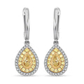 Modani Natural Yellow and White Diamond 0.67 ctw Earrings in 950 Platinum and 18K Yellow Gold 4.85 Grams - Sticky add to cart bar