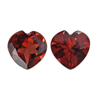 Mozambique Garnet Set of 2 (Hrt 6 mm) 1.64 ctw Loose Gemstone