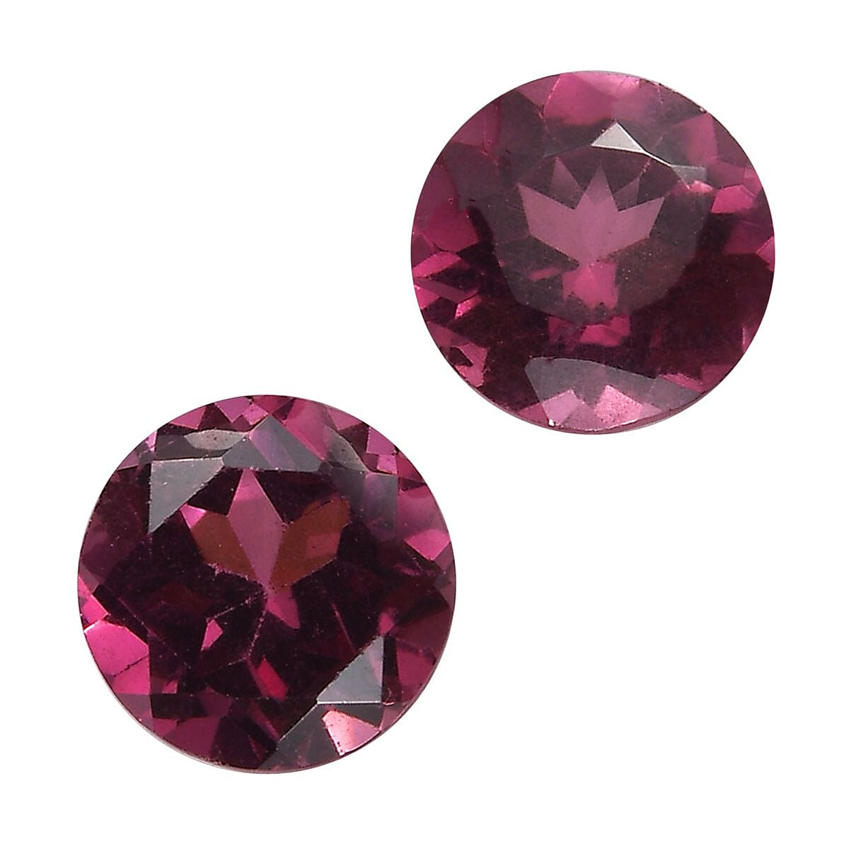 Orissa Rhodolite Garnet Set of 2 (Rnd 5 mm) 1.13 ctw