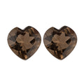 Brazilian Smoky Quartz Set of 2 (Heart 6 mm) 1.42 ctw - Sticky add to cart bar