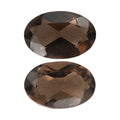 Brazilian Smoky Quartz Set of 2 (Oval 6x4 mm) 0.81 ctw - Sticky add to cart bar
