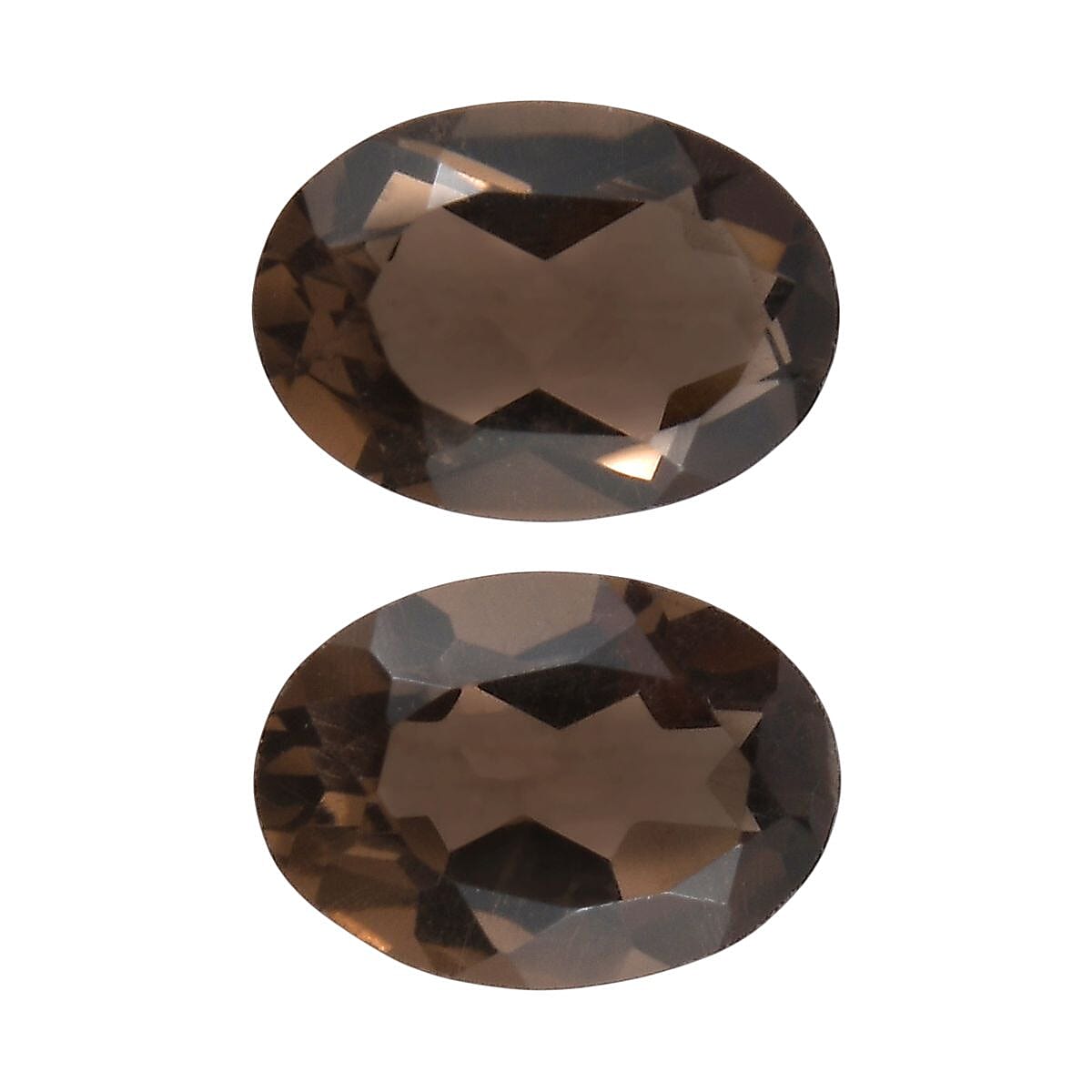 Brazilian Smoky Quartz Set of 2 (Oval 7x5 mm) 1.24 ctw