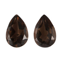 Brazilian Smoky Quartz Set of 2 (Pear 6x4 mm) 0.75 ctw