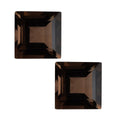 Brazilian Smoky Quartz Set of 2 (Sqr 8 mm) 4.40 ctw - Sticky add to cart bar