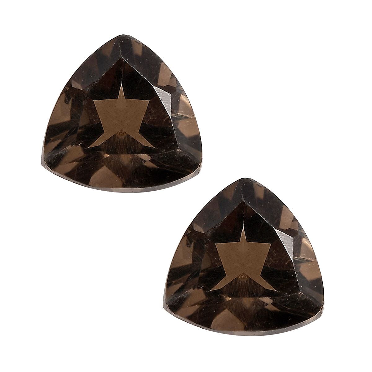 Brazilian Smoky Quartz Set of 2 (Trl 6 mm) 1.57 ctw