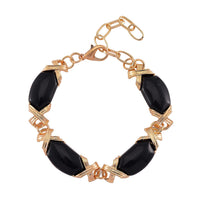 TLV Black Obsidian Molto Kiss Bracelet in Goldtone (6-8In) 65.00 ctw