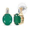 D'Joy Verde Onyx and White Topaz 9.15 ctw Green Luxe Earrings in 18K Vermeil Yellow Gold Over Sterling Silver - Sticky add to cart bar