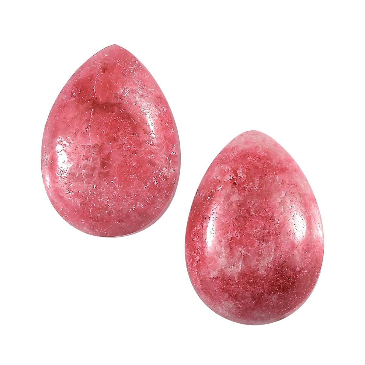 Norwegian Thulite Set of 2 (Pear 7x5 mm) 1.57 ctw Loose Gemstone