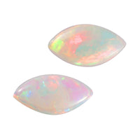 White Opal Set of 2 (Mrq 5x2.5 mm) 0.14 ctw