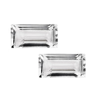 White Topaz Set of 2 (Bgt 6x3 mm) 0.94 ctw