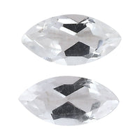 White Topaz Set of 2 (Marquee 5x2.5 mm) 0.35 ctw