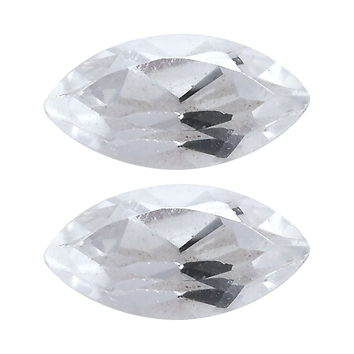 White Topaz Set of 2 (Mrq 6x3 mm) 0.50 ctw