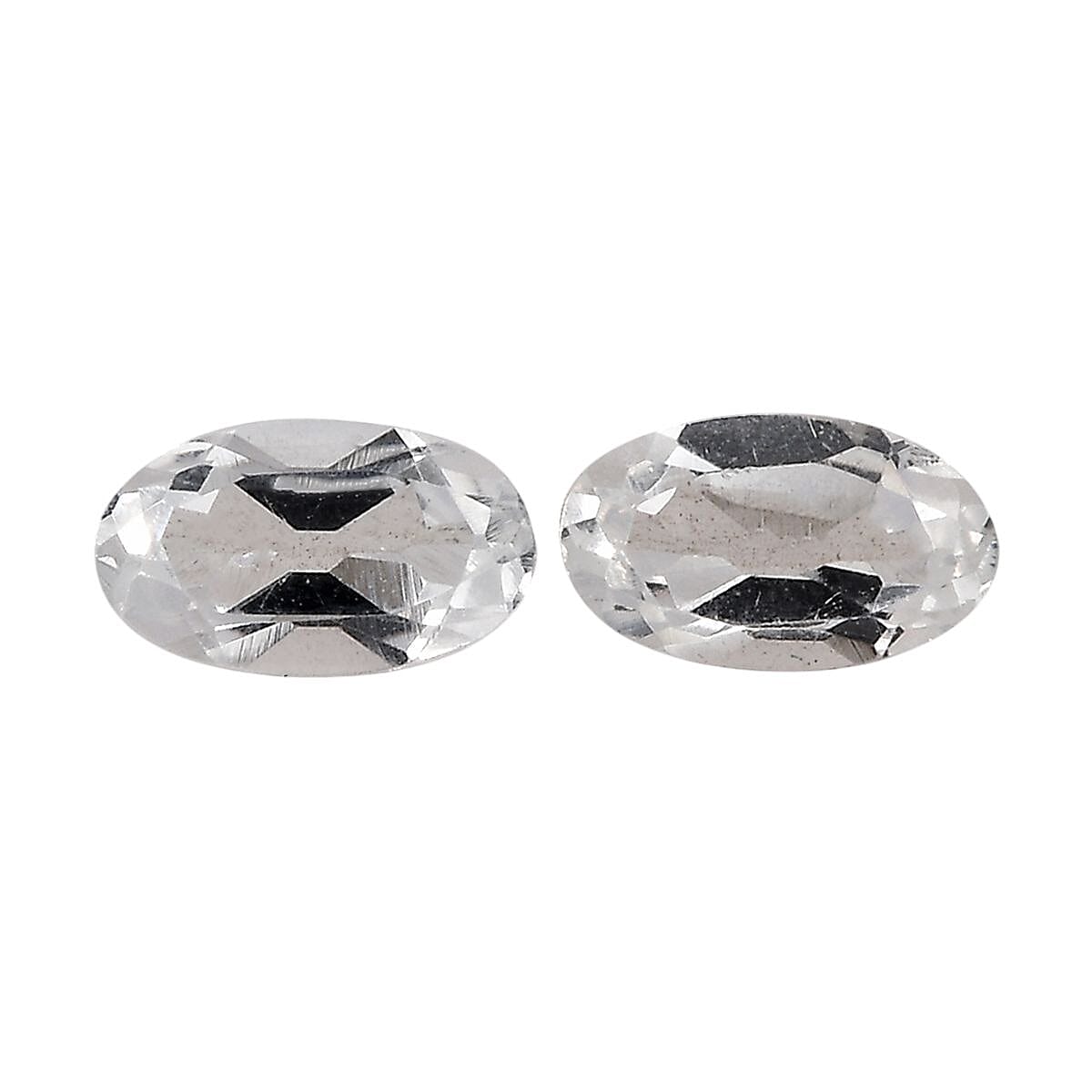 White Topaz Set of 2 (Oval 5x3 mm) 0.54 ctw