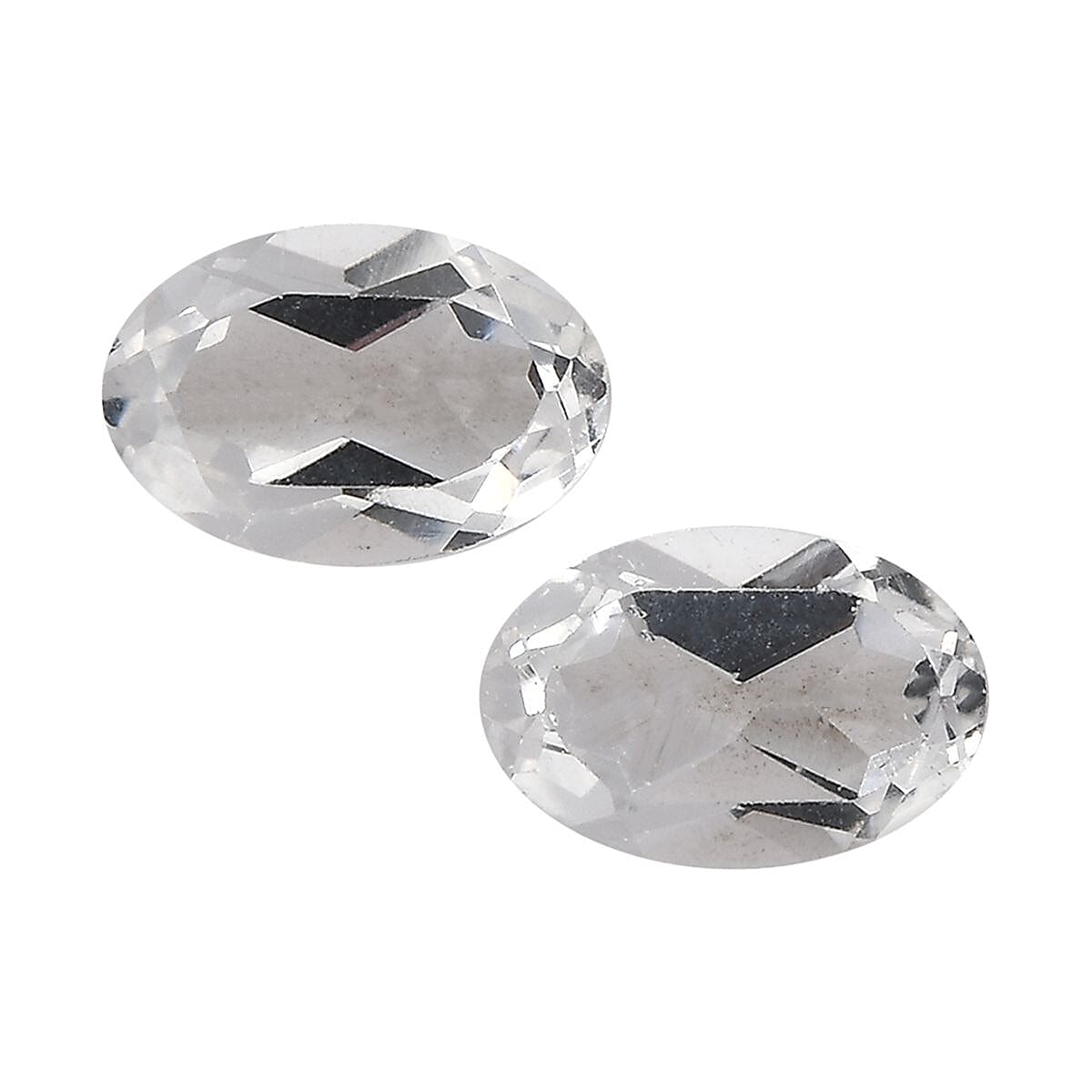 White Topaz Set of 2 (Oval 6x4 mm) 1.22 ctw Loose Gemstone