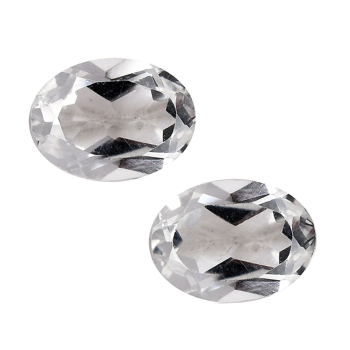 White Topaz Set of 2 (Oval 8x6 mm) 2.19 ctw