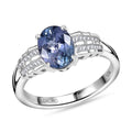 Luxoro 10K White Gold Premium Peacock Tanzanite, White Diamond Ring (Size 7.0) 2.00 ctw - Sticky add to cart bar