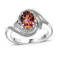 Ecstasy Mystic Topaz, White Zircon Bypass Ring in Rhodium Over Sterling Silver (Size 10.0) 1.50 ctw - Sticky add to cart bar