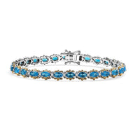 Malgache Neon Apatite and Moissanite 7.00 ctw Bracelet in 18K Vermeil YG and Rhodium Over Sterling Silver (7.25 In)