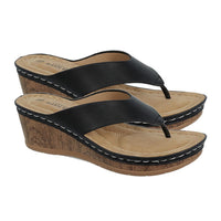 Alexis Bendel Black Julia Wedge Cushion Footbed Sandal - Size 6.0