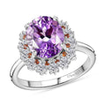 Moroccan Rose, Multi Gemstone Ring in Platinum Over Sterling Silver (Size 10.0) 4.80 ctw - Sticky add to cart bar