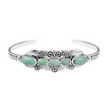 D'Joy Artisan Crafted Royston Turquoise 8.25 ctw Leaf Cuff Bracelet in Sterling Silver (7.25 In) - Sticky add to cart bar
