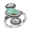 Artisan Crafted Royston Turquoise, White Buffalo Ring in Sterling Silver (Size 10.0) 3.10 ctw - Sticky add to cart bar