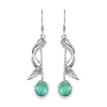 D'Joy Artisan Crafted Royston Turquoise 4.40 ctw Leaf Earrings in Sterling Silver - Sticky add to cart bar