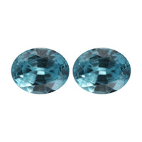 Premium Blue Zircon Set of 2 (Ovl 5x4 mm) 1.08 ctw