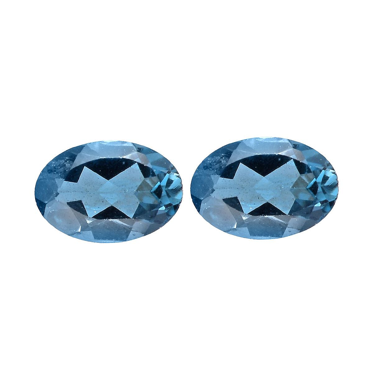London Blue Topaz Set of 2 (Ovl 6x4 mm) 0.92 ctw