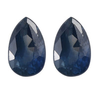 Premium Blue Sapphir Set of 2 (Pear 5x3 mm) 0.37 ctw Loose Gemstone