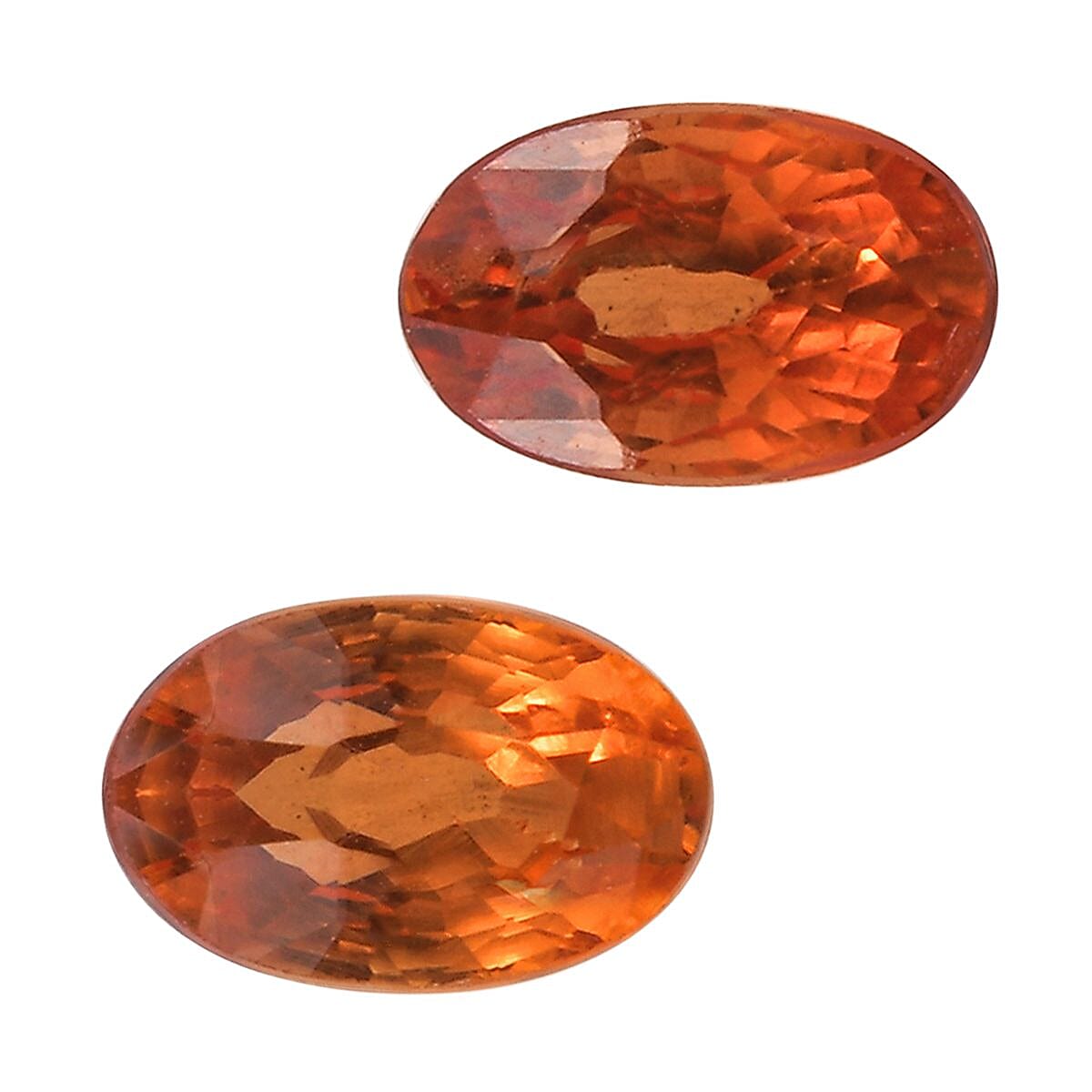 Orange Sapphire Set of 2 (Ovl 5x3 mm) 0.58 ctw