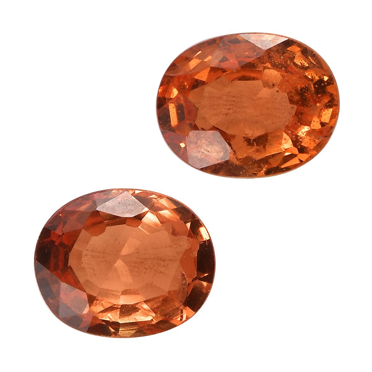 Orange Sapphire Set of 2 (Ovl 5x4 mm) 0.80 ctw