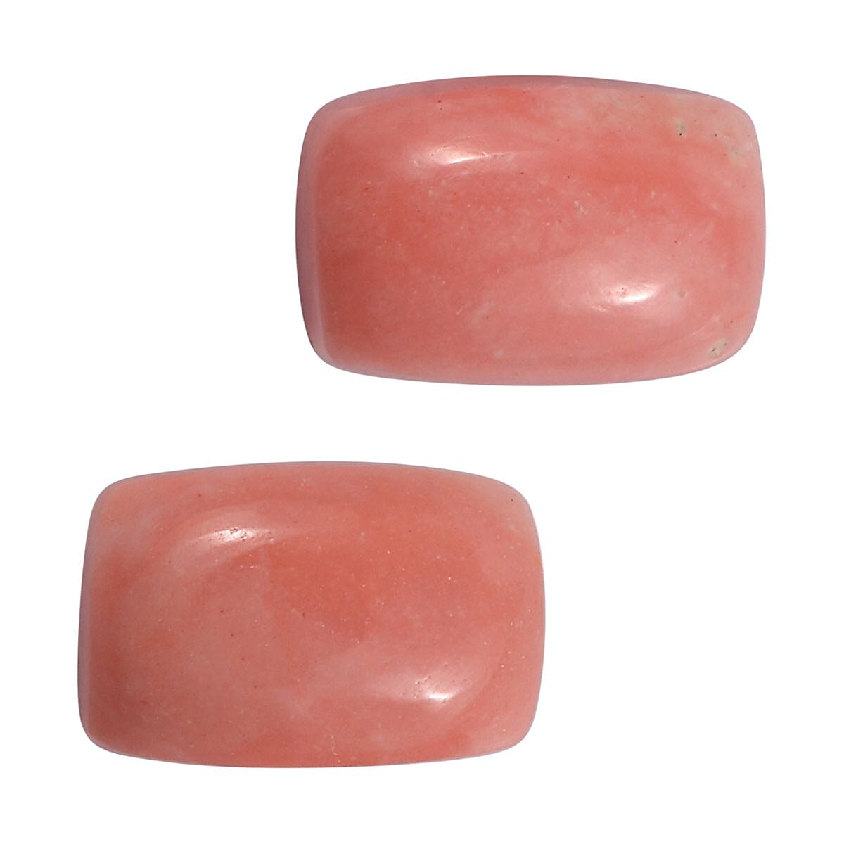 Peach Opal Set of 2 (Cush 6x4 mm) 0.73 ctw