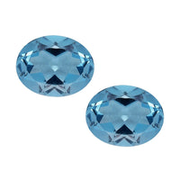 Swiss Blue Topaz Set of 2 (Oval 5x4 mm) 0.75 ctw