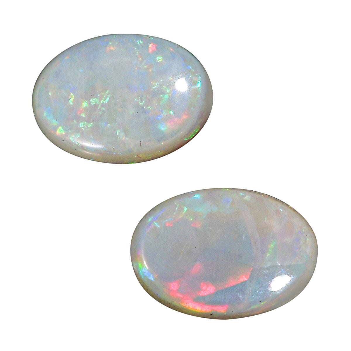 White Opal Set of 2 (Ovl 7x5 mm) 0.68 ctw