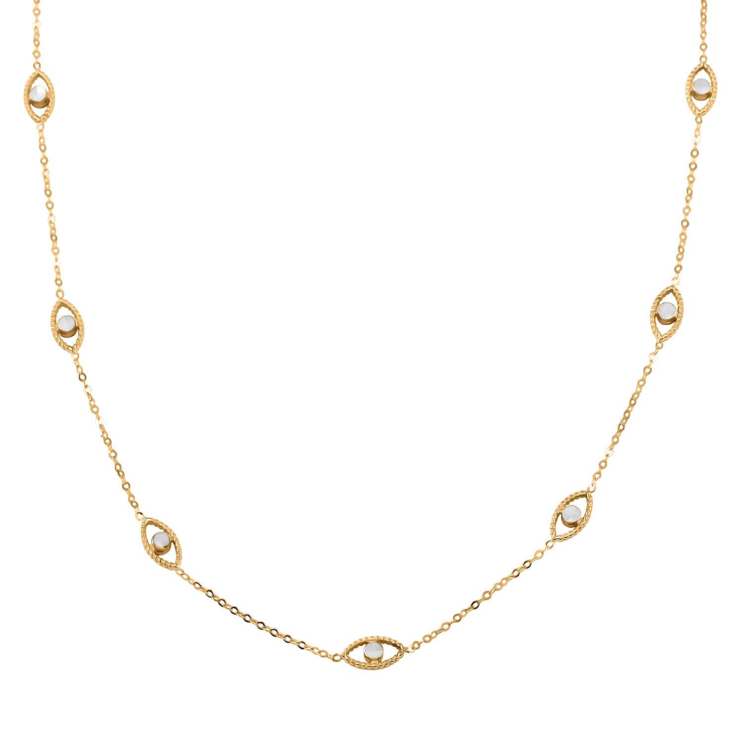 Italian Evil Eye Necklace in 10K Yellow Gold 2 Grams 18 Inches