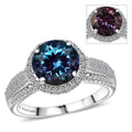Certified & Appraised Luxuriant AAA Lab Grown Alexandrite and E-F VS Lab Grown Diamond 5.63 ctw Ring in 10K White Gold - Sticky add to cart bar