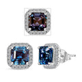 Luxuriant AAA Lab Grown Alexandrite and E-F VS Lab Grown Diamond 4.28 ctw Earrings in 10K White Gold - Sticky add to cart bar