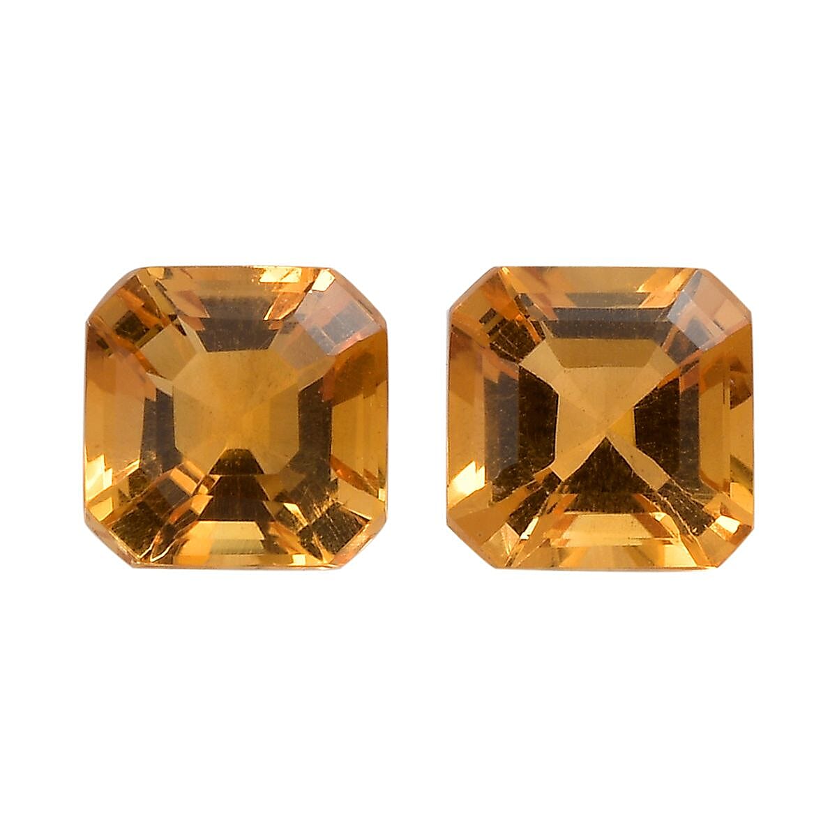 Premium Brazilian Citrine Set of 2 (Oct 5x5 mm) 1.24 ctw