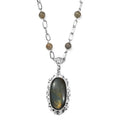 Karis Malagasy Labradorite Pendant com Necklace (18 Inches) in Platinum Bond 35.00 ctw - Sticky add to cart bar