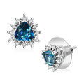 D'Joy Neptune Garden Mystic Topaz and White Zircon 1.60 ctw Starburst Earrings in Platinum Over Sterling Silver - Sticky add to cart bar