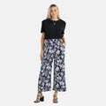 TAMSY Purple Floral High Waist Wide Leg Belted Pants with Pockets - One Size Fits Most - Sticky add to cart bar