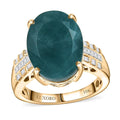 Luxoro Premium Grandidierite and Diamond G-H I2 10.10 ctw Verdant Elegance Ring in 10K Yellow Gold (Size 10.0) - Sticky add to cart bar