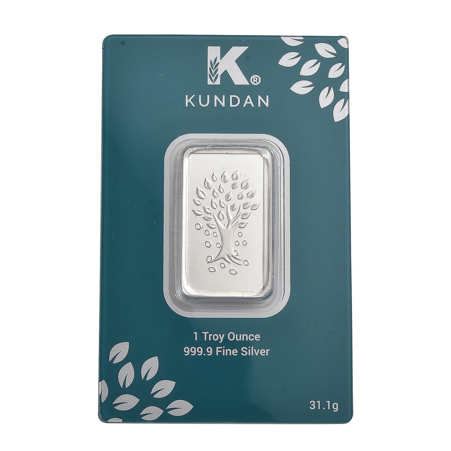 Kundan 999.9 Fine Silver One Troy Ounce Bullion Tree of Life Bar 31.10 Grams