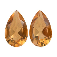 AA Brazilian Citrine Set of 2 (Pear 5x3 mm) 0.39 ctw Loose Gemstone
