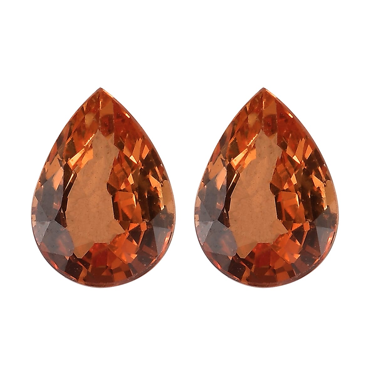Orange Sapphire Set of 2 (Pear 5x4 mm) 0.79 ctw Loose Gemstone