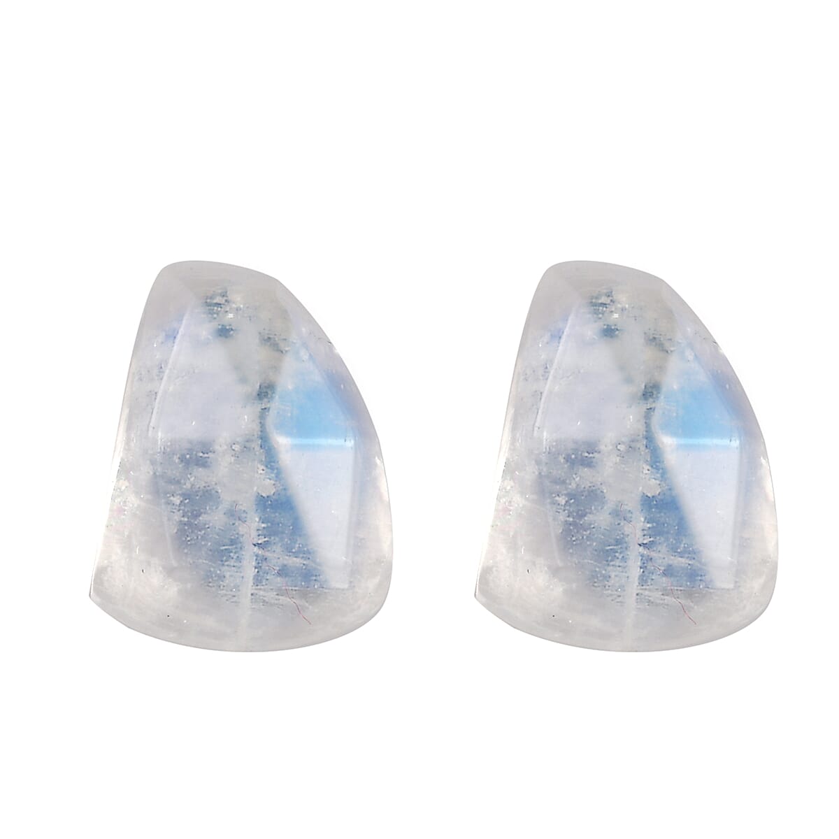 AA Rainbow Moonstone Set of 2 (Fancy 6.5x4.5 mm) 1.20 ctw Loose Gemstone